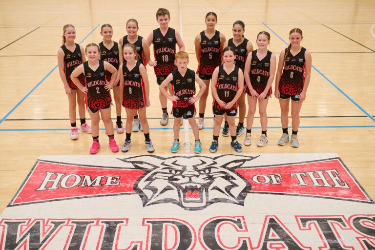 Group of kids in a junior basketball team