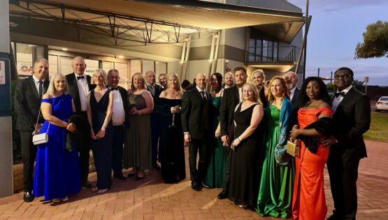 Group photo of Mungari employees at the Goldfields Charity Ball